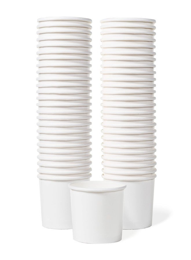 MATICAN Paper Ice Cream Cups - 50-Count 9-Oz Disposable Dessert Bowls for Hot or Cold Food, 9-Ounce Party Supplies Treat Cups for Sundae, Frozen Yogurt, Soup, White - Image 1