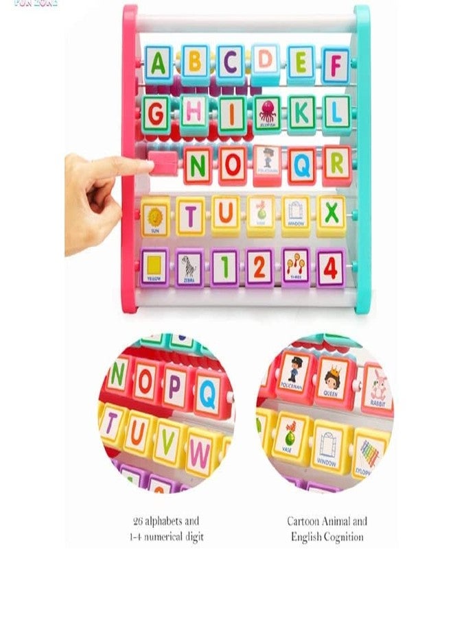 VARIYA ENTERPRISE Multifunction Learning Shelf, Triangle Toys Alphabet Blocks Abacus Clock, Educational Toy Kit for Kids Activity Cube for Toddlers 5in1 Activity Toys for Babies Learning Toys - Image 5