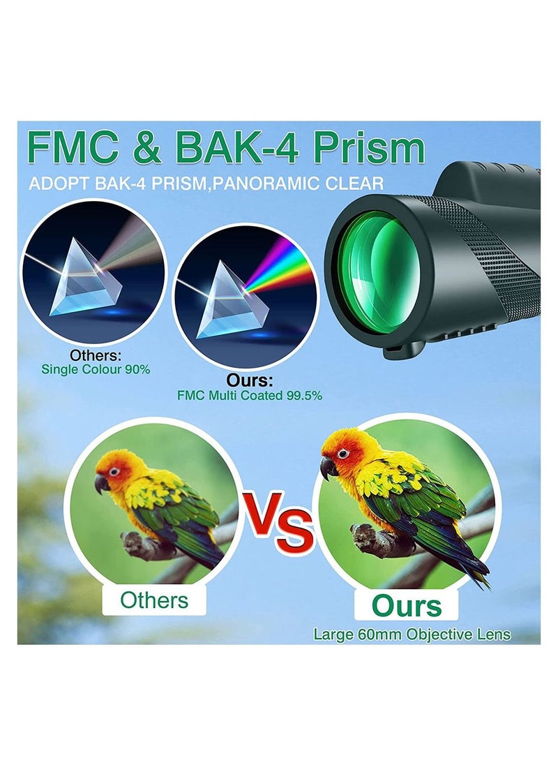 Cool Baby COOLBABY 50X60 Monocular Telescope High Powered Monocular for Adults with BAK4 Prism FMC Lens for Stargazing Hunting Wildlife Bird Watching Travel  - Image 3