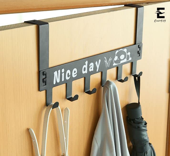Emergity Heavy Duty Metal Over The door Hook Hanger Towel Hanger behind The door Hassel free Removable Door Hook Coat Scarf Cloths Hanger Pack of 1 - Image 4