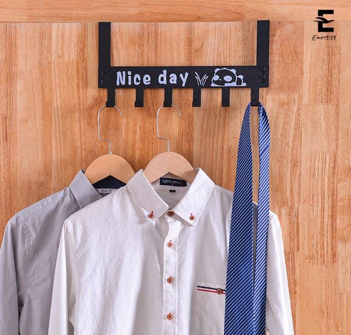 Emergity Heavy Duty Metal Over The door Hook Hanger Towel Hanger behind The door Hassel free Removable Door Hook Coat Scarf Cloths Hanger Pack of 1 - Image 5