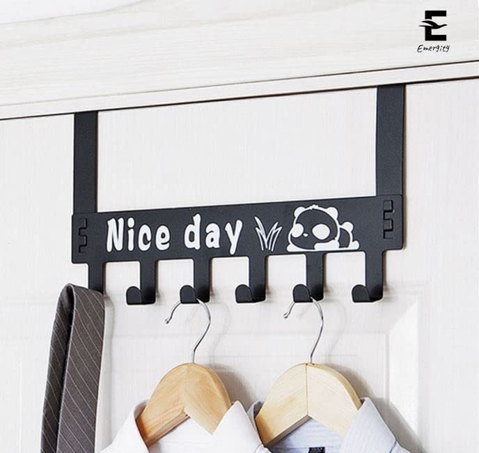 Emergity Heavy Duty Metal Over The door Hook Hanger Towel Hanger behind The door Hassel free Removable Door Hook Coat Scarf Cloths Hanger Pack of 1 - Image 2