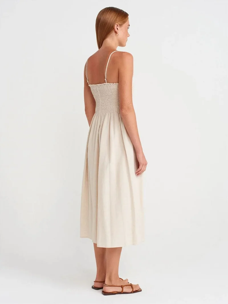 ديلفين Dilvin Strapless A-line Midi Dress