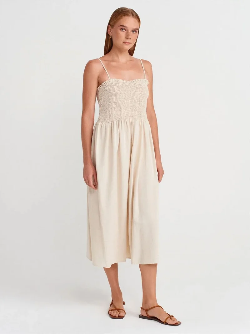 ديلفين Dilvin Strapless A-line Midi Dress