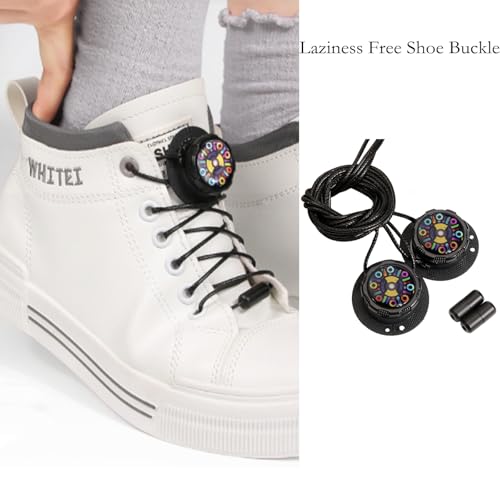 FFZDENA 2 Sets No Tie Shoe Laces, 14 Pcs Tie Shoelaces For Men, Easy Adjust Shoelaces With Rotating Knob, Suitable For Sports Shoes, Athletic Shoes, Casual Shoes, Hiking Shoes, Etc - Image 3