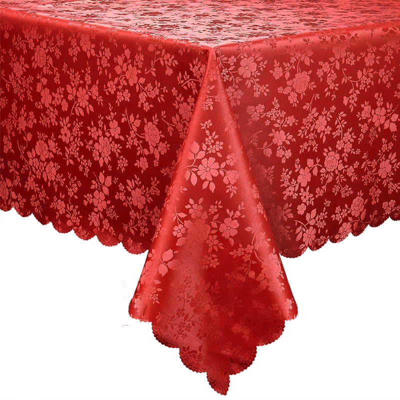 Smiry Rectangle Table Cloth Waterproof Heavy Duty Vinyl Tablecloths Wipeable Washable Table Cover for Kitchen and Dining Room Red 60 X 84