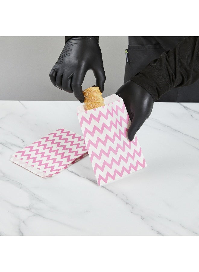 Restaurantware 7 x 5 Inch Cookie Bags, 100 Biodegradable Paper Treat Bags - Use As Party Favors Or Candy Bags, Food Safe, Pink With Zig Zags Paper Food Bags For Baked Goods, For Buffets Or Parties - Image 5