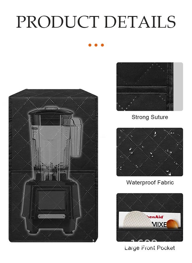 DUNISO Stand Mixer Dust Cover, kitchen mixer cover, thick protective cover, waterproof and stain resistant, suitable for most mixers, 23*18*41cm, black  - Image 2