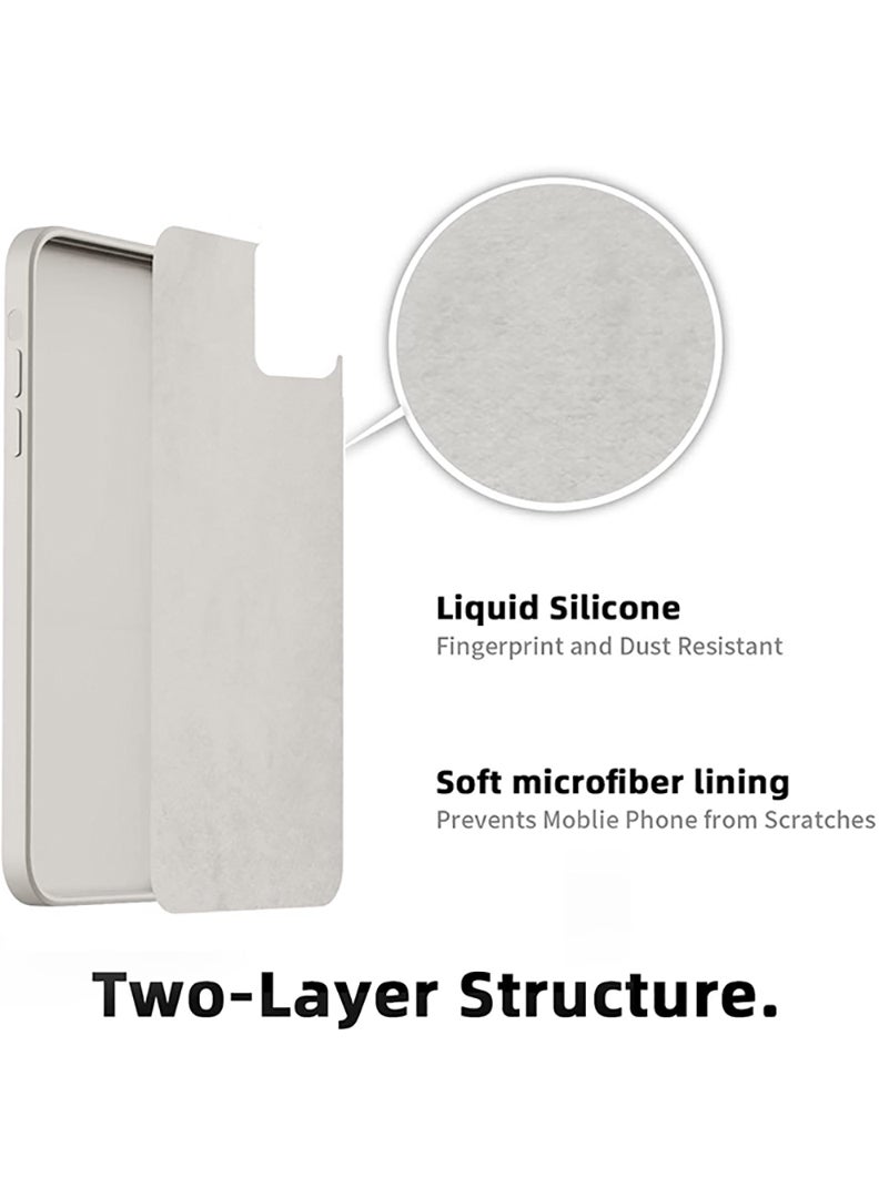 Case Up Compatible with iPhone 12 Pro Max 6.7 Inch Case, Premium Liquid Silicone [Camera Protection] [Soft Anti-Scratch Microfiber Lining] Shockproof Protective Slim Phone Cover for iPhone 12 Pro Max, Off White - Image 3