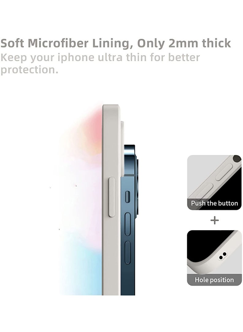 Case Up Compatible with iPhone 12 Pro Max 6.7 Inch Case, Premium Liquid Silicone [Camera Protection] [Soft Anti-Scratch Microfiber Lining] Shockproof Protective Slim Phone Cover for iPhone 12 Pro Max, Off White - Image 2