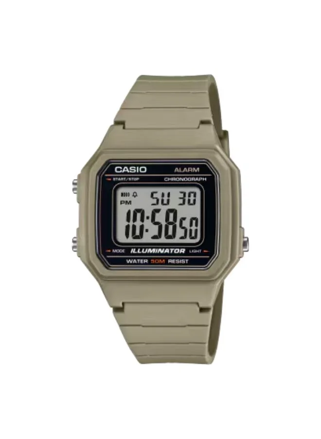 CASIO Men's Digital Display Watch With Brown Resin Strap - W-217H-5AVDF