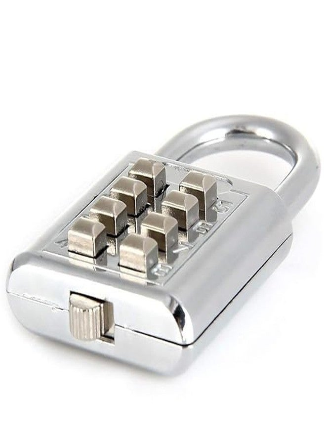 EIS Stainless Steel Padlock | 8 Digit Combination Lock for Gym, Sports, School & Employee Locker, Outdoor, Fence, Hasp and Storage | Silver - Image 4
