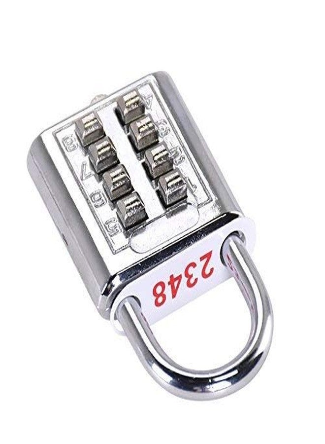 EIS Stainless Steel Padlock | 8 Digit Combination Lock for Gym, Sports, School & Employee Locker, Outdoor, Fence, Hasp and Storage | Silver - Image 3