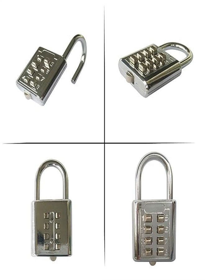 EIS Stainless Steel Padlock | 8 Digit Combination Lock for Gym, Sports, School & Employee Locker, Outdoor, Fence, Hasp and Storage | Silver - Image 5
