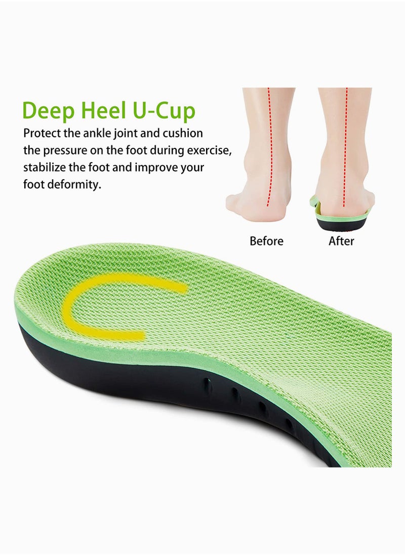 SYOSI - Orthotic Insole Plantar Fasciitis High Arch Support Shoes Inserts for Flat Feet Foot Valgus, Work Boot Insoles Relieves Foot Pain Heel Pain for Men Women(Xs: 35-37 24.5CM) - Image 1