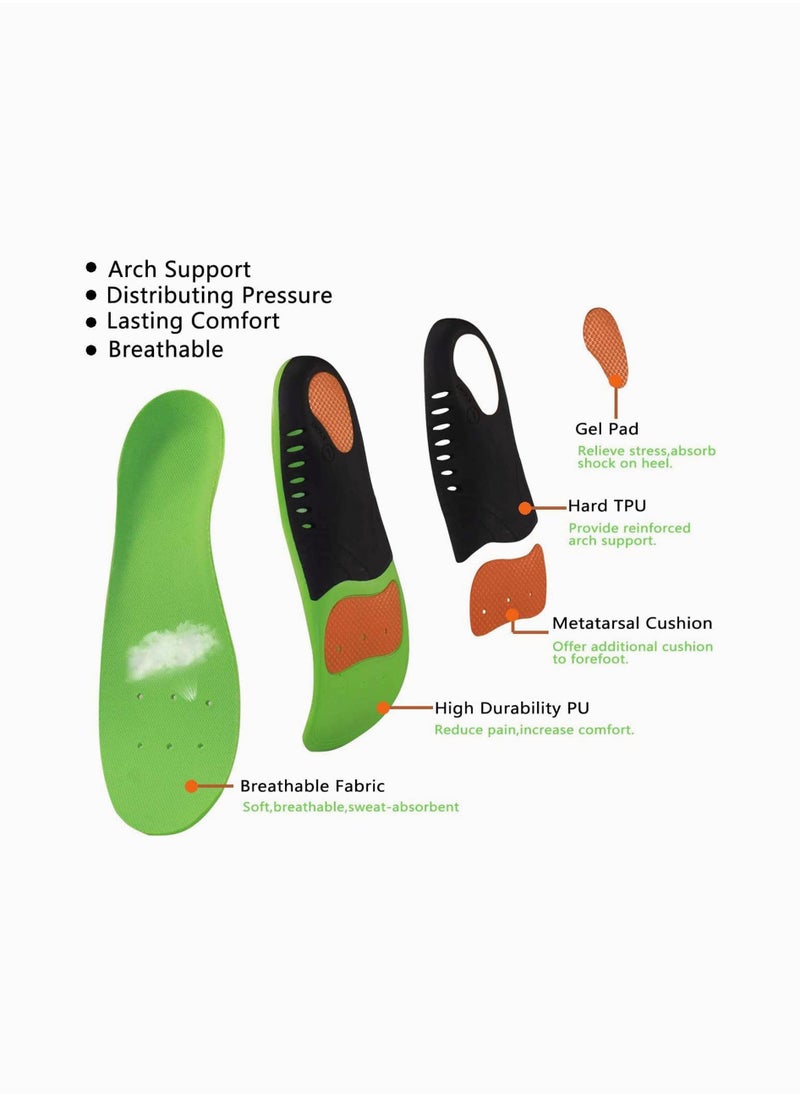 SYOSI - Orthotic Insole Plantar Fasciitis High Arch Support Shoes Inserts for Flat Feet Foot Valgus, Work Boot Insoles Relieves Foot Pain Heel Pain for Men Women(Xs: 35-37 24.5CM) - Image 1