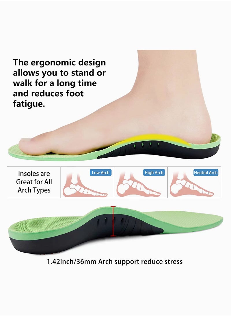 SYOSI - Orthotic Insole Plantar Fasciitis High Arch Support Shoes Inserts for Flat Feet Foot Valgus, Work Boot Insoles Relieves Foot Pain Heel Pain for Men Women(Xs: 35-37 24.5CM) - Image 1