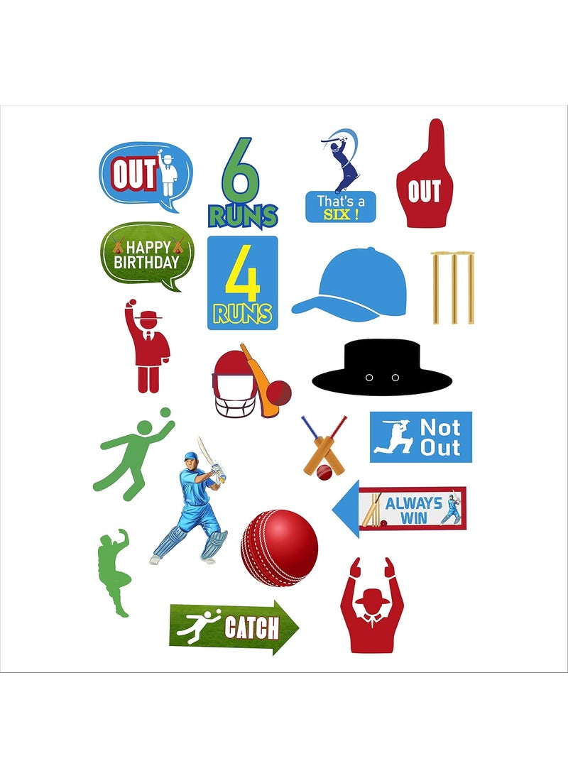 Theme My Party - THEME MY PARTY CRICKET THEME BIRTHDAY PARTY PHOTO BOOTH PROPS KIT - Image 1