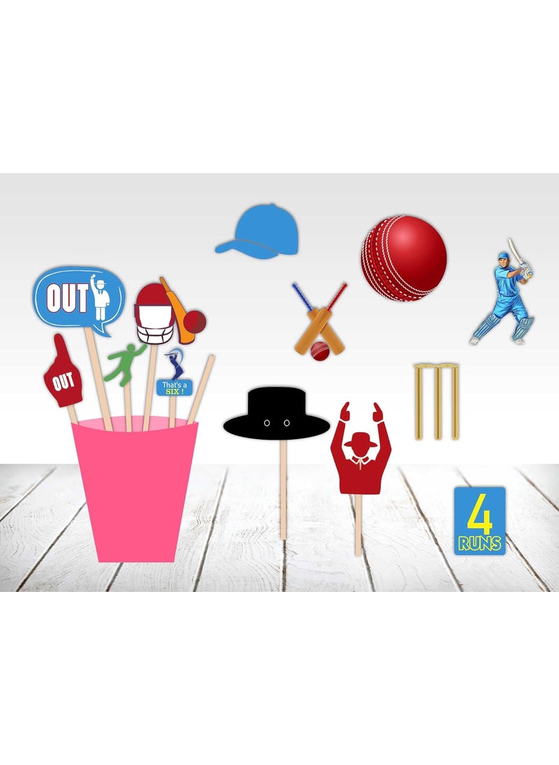 Theme My Party - THEME MY PARTY CRICKET THEME BIRTHDAY PARTY PHOTO BOOTH PROPS KIT - Image 1