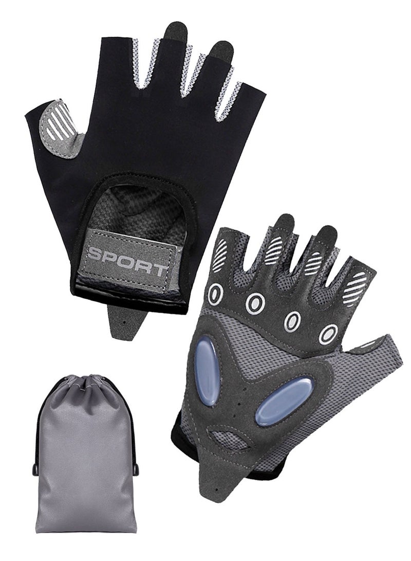 Nariele Workout Gloves for Women, Fingerless Weight Lifting Gloves, Gym Workout Yoga Fitness Training Gloves with Shockproof Non-slip Silicone Pads for Sport, Exercise, Weightlifting, Bicycle and Training L - Image 1