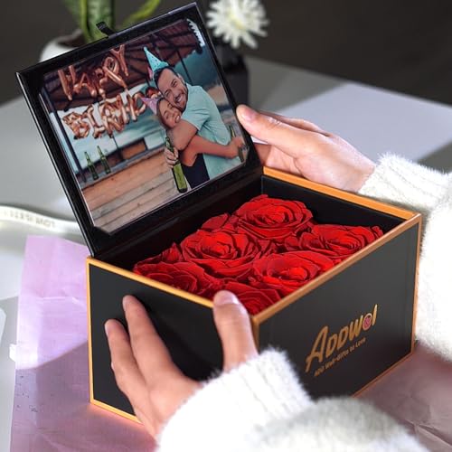 ADDWel Preserved Rose Gift Box with 4x6 Photo Frame, Romantic Flower Gifts for Women, Wife or Girlfriend, 6 Eternal Roses for Delivery on Christmas, Birthday, Anniversary, Valentine’s Day - Image 3