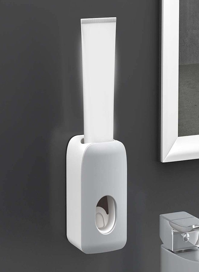ODMART Automatic Toothpaste Dispenser with Toothbrush Holder, Wall Mounted Self Adhesive Toothpaste Squeezer for Kids & Family, Punch-Free Bathroom Accessories Plastic Toothpaste Stand (Multi) - Image 1