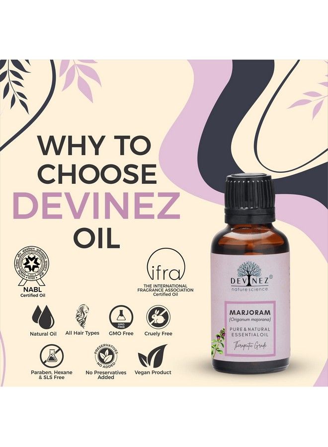 Devinez Marjoram Essential Oil 100% Pure Natural & Undiluted 15Ml In Glass Bottle Rejuvenates Hair Heals Wound Reduce Tension Face Care Body Care Hair Care & Skin Care - Image 4