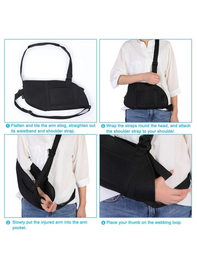 silvercnc - Arm Sling with Thumb Support, Arm Sling for Shoulder Injury, Soft, Breathable and Adjustable Arm Support for Left and Right Hand, Dislocated Shoulder Sling for Broken Arm Immobilizer Wrist Elbow - Image 1