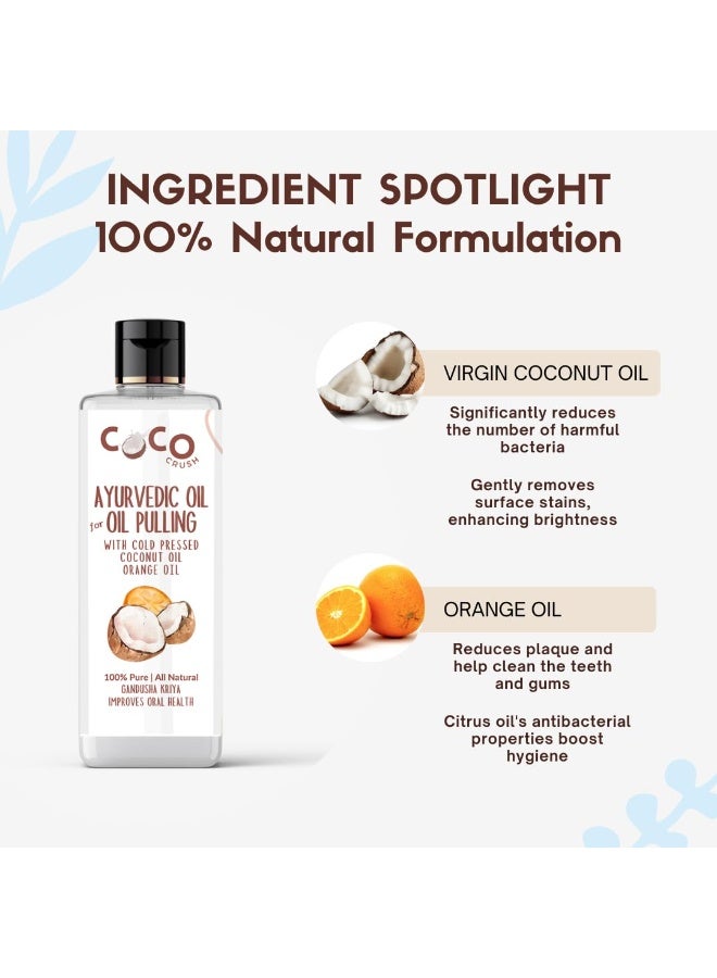 COCO CRUSH Ayurvedic Cold Pressed Coconut Oil for Oil Pulling with Orange Oil | Natural Oral Care with Vitamin C | Supports Healthy Teeth, Gums & Fresh Breath (50ml) - Image 4