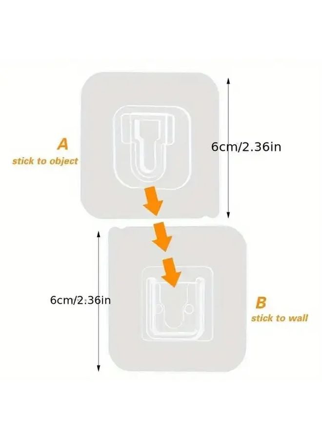 14 قطعة من خطاطيف الحائط الشفافة القوية اللاصقة سهلة التركيب بممصص للمطبخ والحمام - Image 4