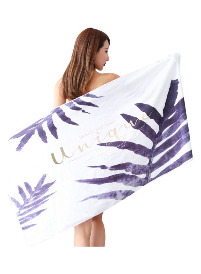 NIBEMINENT Printed Quick-Drying Beach Towel Purple/White 140x70cm