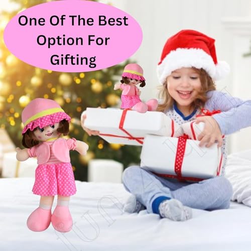 Fun4You-Cute Doll Plush Soft Toy for Kids | Ultra Soft Girl Doll Stuffed Toy with Dress & Hat | Hugging Doll for Pretend Play, Bedroom Decor & Gifting (40 CM) - Image 5