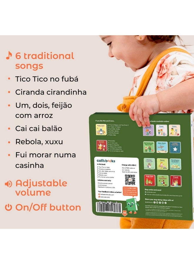 Cali's Books Cali's Books Brazilian Nursery Rhymes Book - Sound Books for Toddlers 1-3 Years Old - Interactive & Educational Music Toys for Bilingual Children with Lyrics & Translations - Musical Gifts for Kids  - Image 5