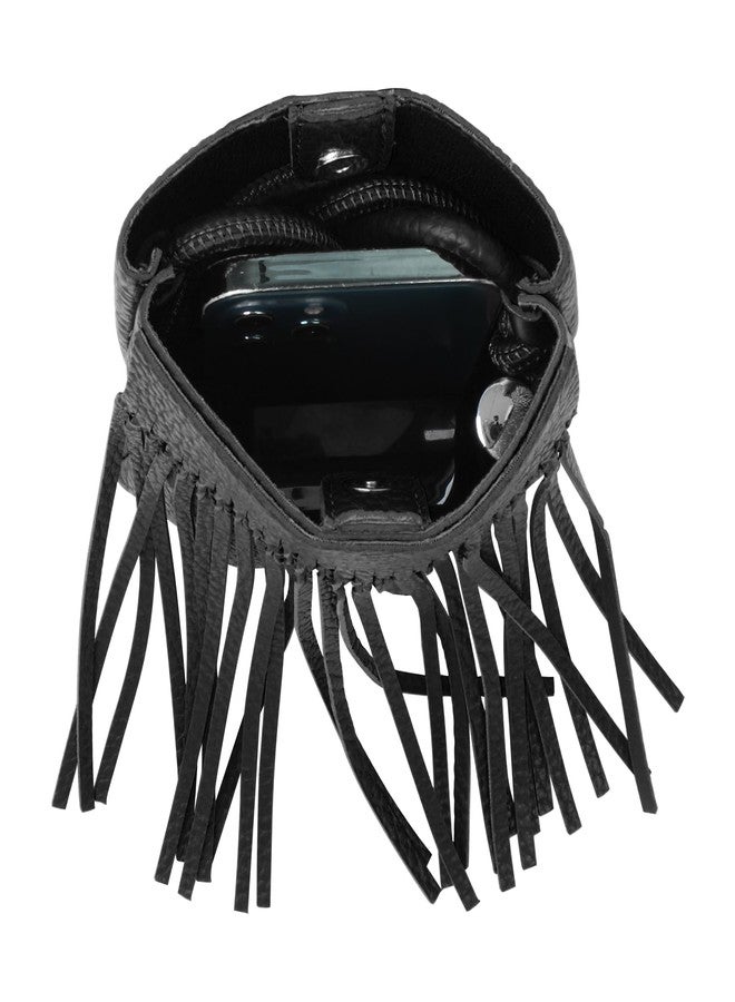 Minache Women Mini Fringe Tassel PU Leather Hobo Cross body Bag Cell Phone Pouch Coin Purse Wallet - Image 4