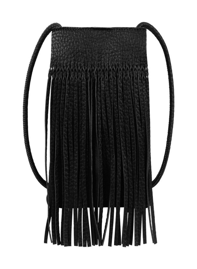 Minache Women Mini Fringe Tassel PU Leather Hobo Cross body Bag Cell Phone Pouch Coin Purse Wallet - Image 1