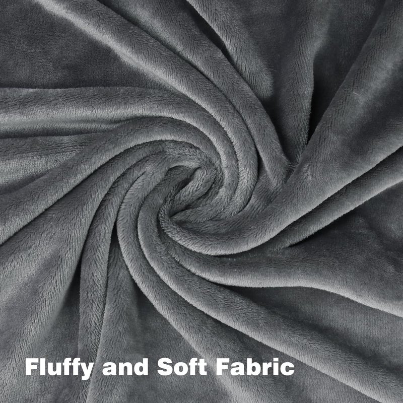 Onarway Dog Blanket Washable for Bed: 2 Packs Dog Blankets 40â€x47â€ - Fluffy Soft Large Throw for Cat Puppy Kitten Dogs - Fleece Pet Blankets for Crate Couch Car and Indoor - Grey - Image 5
