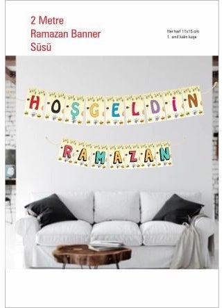 HSN 2 Meters Welcome Ramadan Themed Religious Ornament Coated Paper Demountable 
