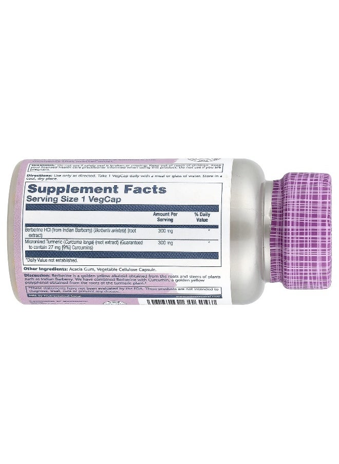 Solaray - Solaray, Vital Extracts, Berberine & Curcumin, 60 VegCaps - Image 1