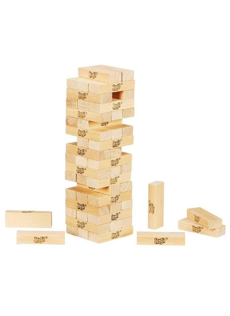 Zashe Classic Genuine Hardwood Stacking Tower Game – Fun Family Game for Kids Ages 6+  - Image 1
