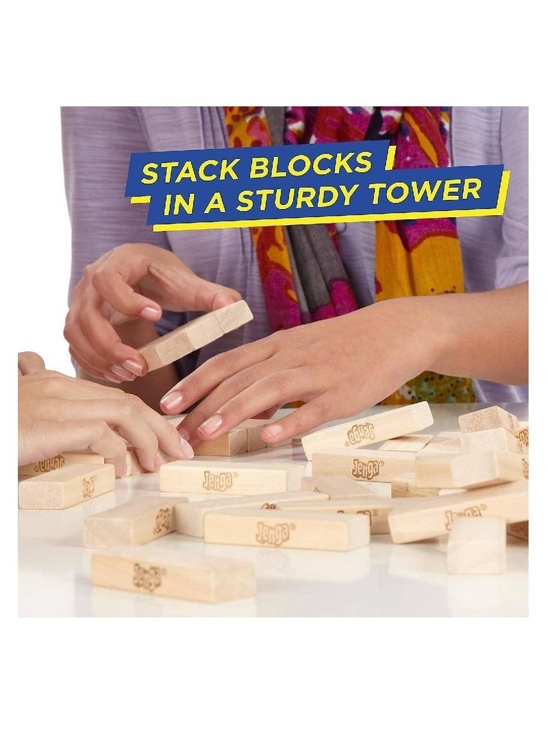 Zashe Classic Genuine Hardwood Stacking Tower Game – Fun Family Game for Kids Ages 6+  - Image 4
