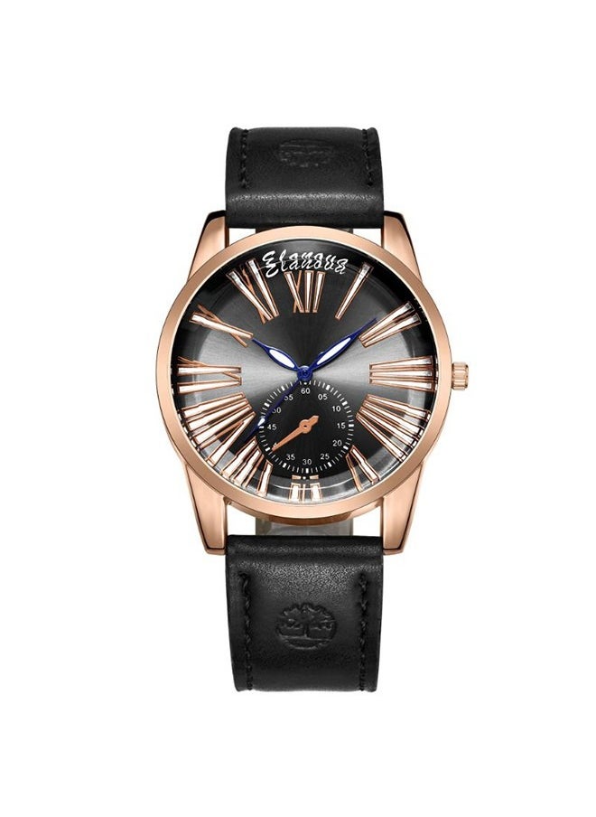 Elanova "Elanova Analog Wristwatch with Leather Strap for Youth" 
