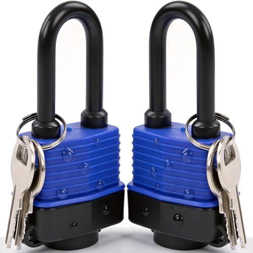 SEPOX® Heavy-Duty 44mm 1.75" Out-Door Padlock Keyed-Alike, Water-Resistant Cover, Steel Lock with Same-Key, Extra-Long-Shackle Anti-Rust, Brass Cylinder for Boat, Fishing, Marine, Fence - Image 1