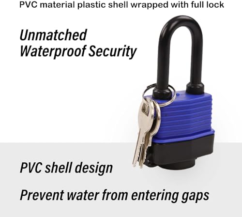 SEPOX® Heavy-Duty 44mm 1.75" Out-Door Padlock Keyed-Alike, Water-Resistant Cover, Steel Lock with Same-Key, Extra-Long-Shackle Anti-Rust, Brass Cylinder for Boat, Fishing, Marine, Fence - Image 4