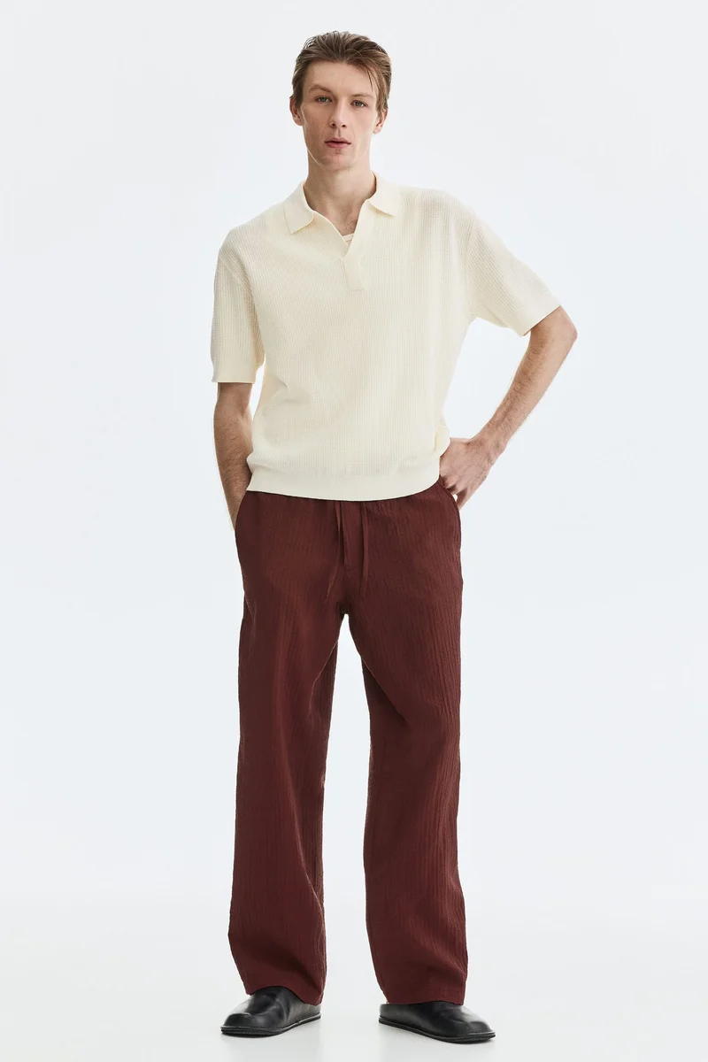 H&M  Regular Fit Cable-knit polo shirt for Men | Best Price UAE