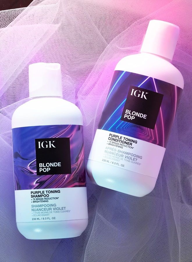 iGK BLONDE POP Shampoo & Conditioner Tandem Packette | Brighten + Neutralize Brass | Vegan + Cruelty Free | 0.46 Oz - Image 2