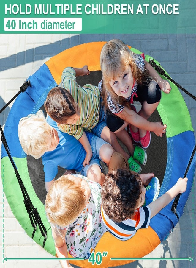 Coconut Saucer Swing for Kids Outdoor, 40 Inch Tree Swing 600LB Weight Capacity Waterproof 900D Oxford Fabric for Backyard Playground Round Swing, Heavy Duty Circle Swing, Disc Swing (3 Colors) - Image 3