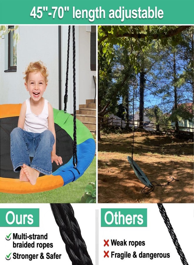 Coconut Saucer Swing for Kids Outdoor, 40 Inch Tree Swing 600LB Weight Capacity Waterproof 900D Oxford Fabric for Backyard Playground Round Swing, Heavy Duty Circle Swing, Disc Swing (3 Colors) - Image 5
