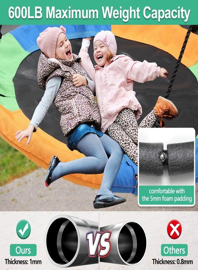 Coconut Saucer Swing for Kids Outdoor, 40 Inch Tree Swing 600LB Weight Capacity Waterproof 900D Oxford Fabric for Backyard Playground Round Swing, Heavy Duty Circle Swing, Disc Swing (3 Colors) - Image 4