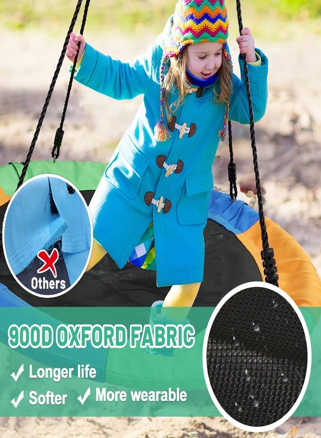 Coconut Saucer Swing for Kids Outdoor, 40 Inch Tree Swing 600LB Weight Capacity Waterproof 900D Oxford Fabric for Backyard Playground Round Swing, Heavy Duty Circle Swing, Disc Swing (3 Colors) - Image 2