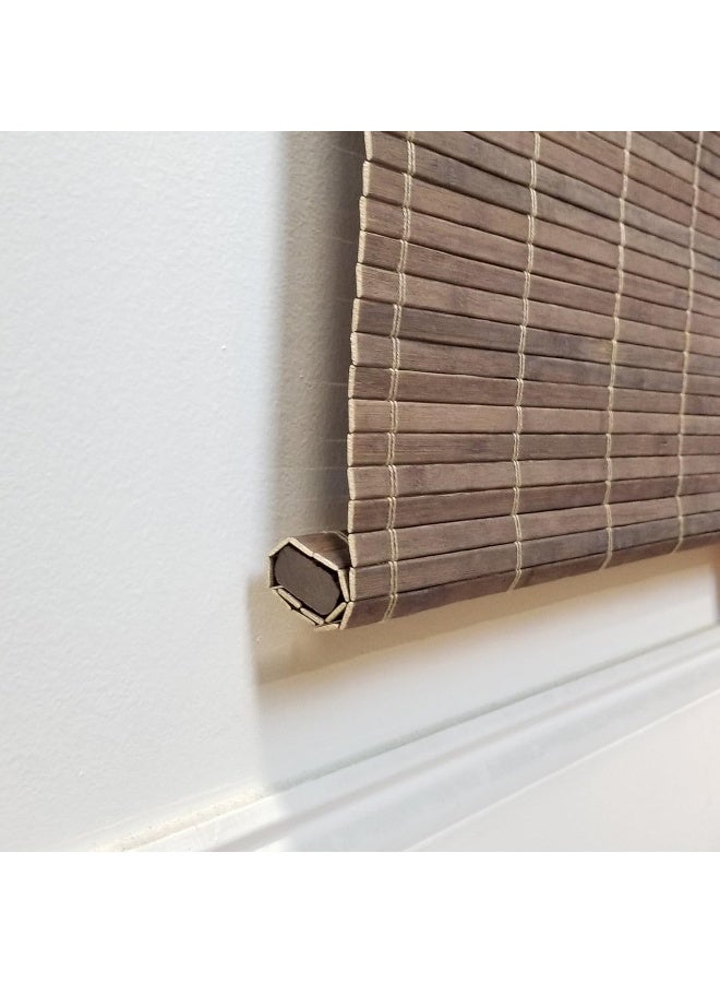 Radiance Cordless Bamboo Roman Shades for Windows  Flatstick Bamboo Blinds for SemiPrivate Light Control  Easy to Lift  Fold Up Window Shades  Driftwood  30 in W X 64 in L 2216606E - Image 3